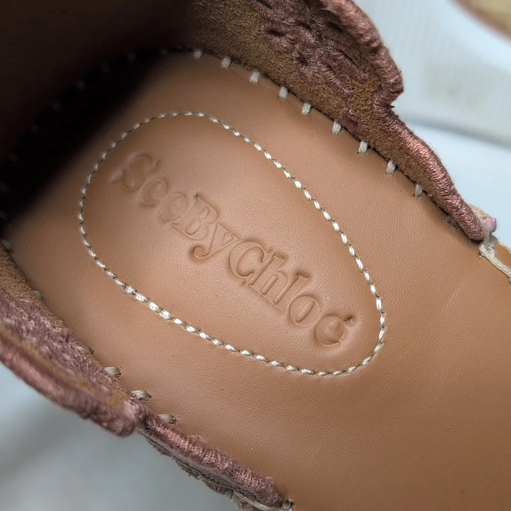 See By Chloe Espadrille Wedge Sandals With Ankle Strap Size 9 US - Picture 7 of 8